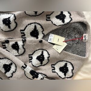 Woolrich Beige Sheep Pattern Cardigan